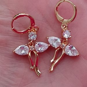 18k GF Zircon Drop Earrings NWOT